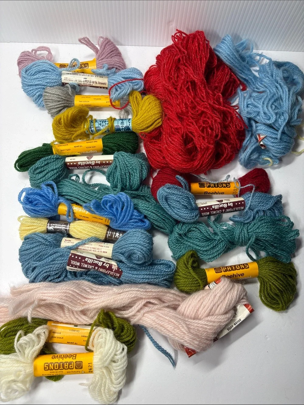 Vintage Crewel Needlework Wool Yarn Assortment